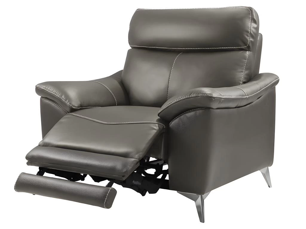 Fauteuil Relax électrique En Cuir METRONOMYA - Taupe