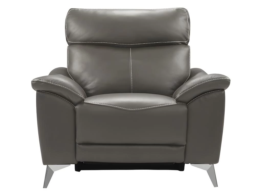 Fauteuil Relax électrique En Cuir METRONOMYA - Taupe – Image 2
