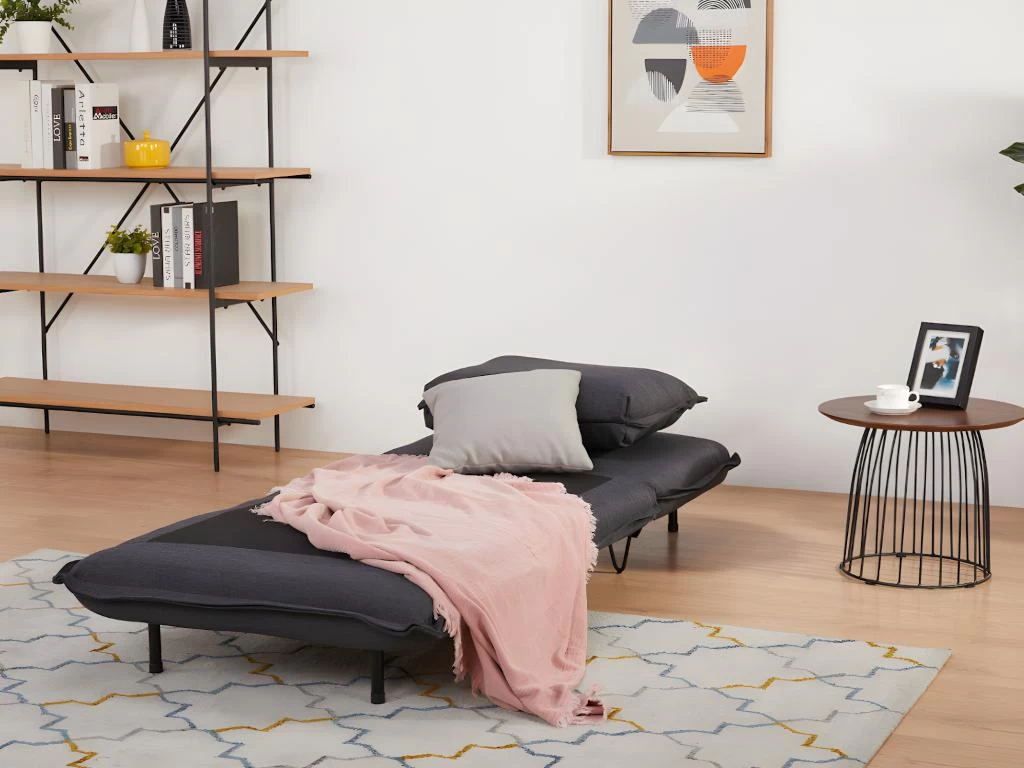 Fauteuil Convertible En Tissu LOOF - Anthracite – Image 11