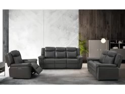 Fauteuil Relax électrique En Cuir KENNETH - Taupe