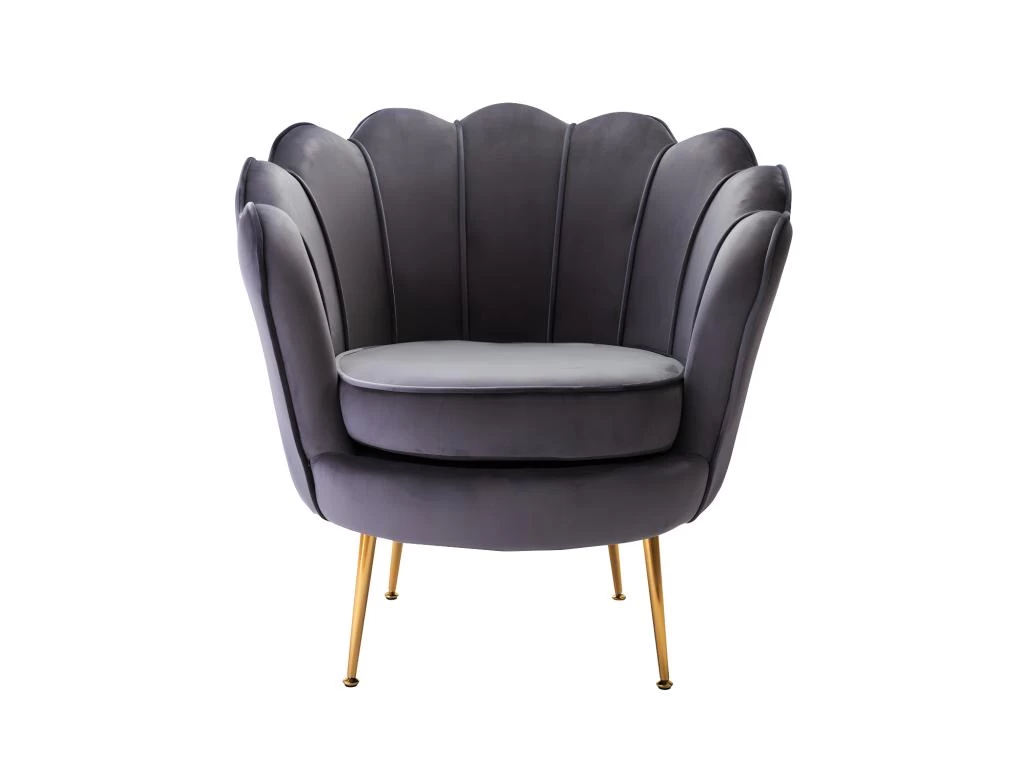 Fauteuil Coquillage En Velours Anthracite DANDELION De Pascal Morabito – Image 3