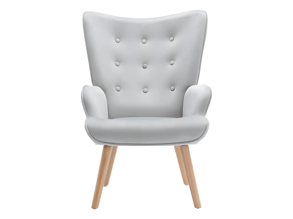 Fauteuil En Velours Gris VATELY – Image 7