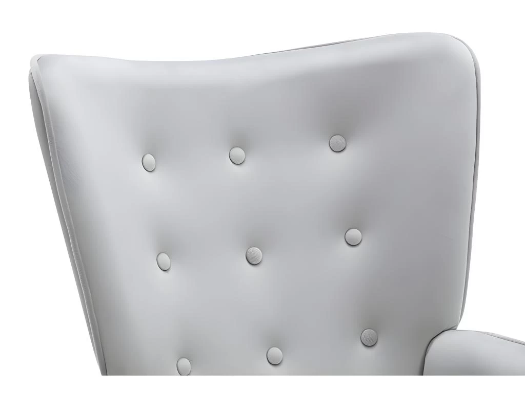 Fauteuil En Velours Gris VATELY – Image 5