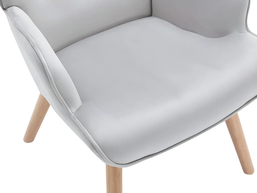 Fauteuil En Velours Gris VATELY – Image 4