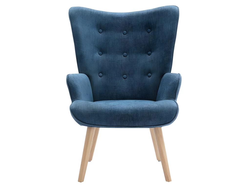Fauteuil En Tissu Bleu VATELY – Image 6