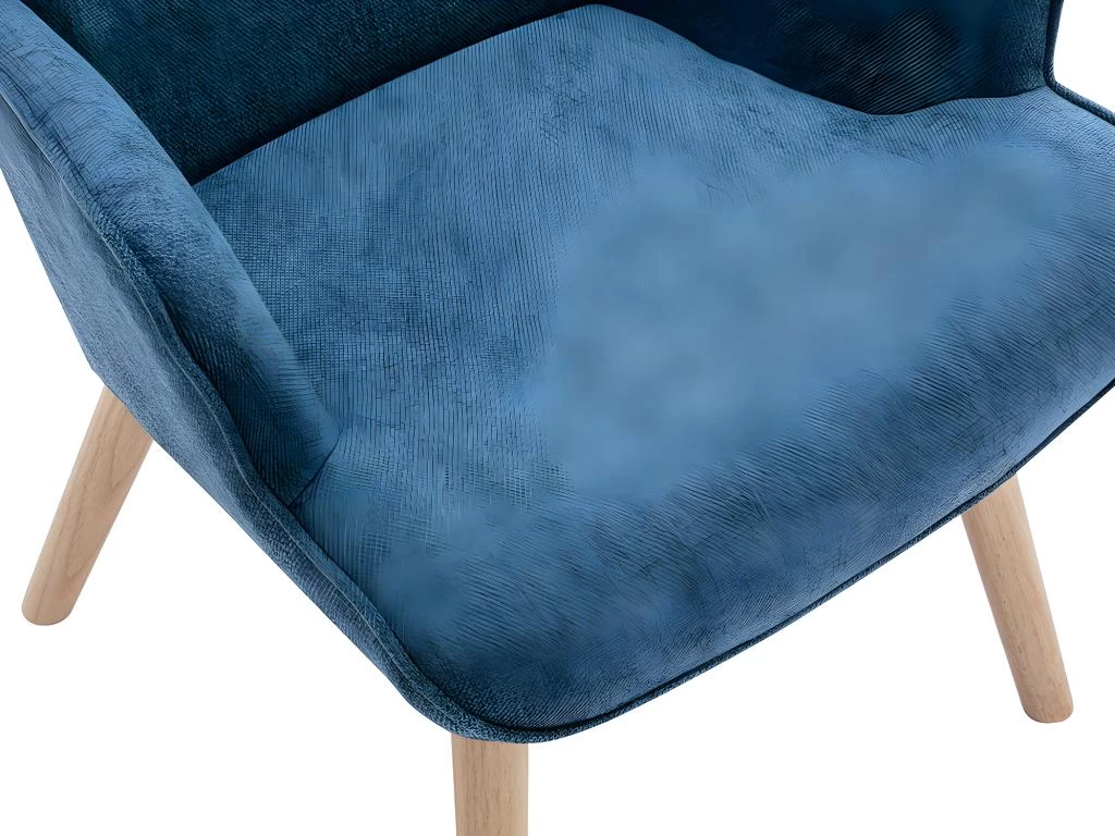 Fauteuil En Tissu Bleu VATELY – Image 3