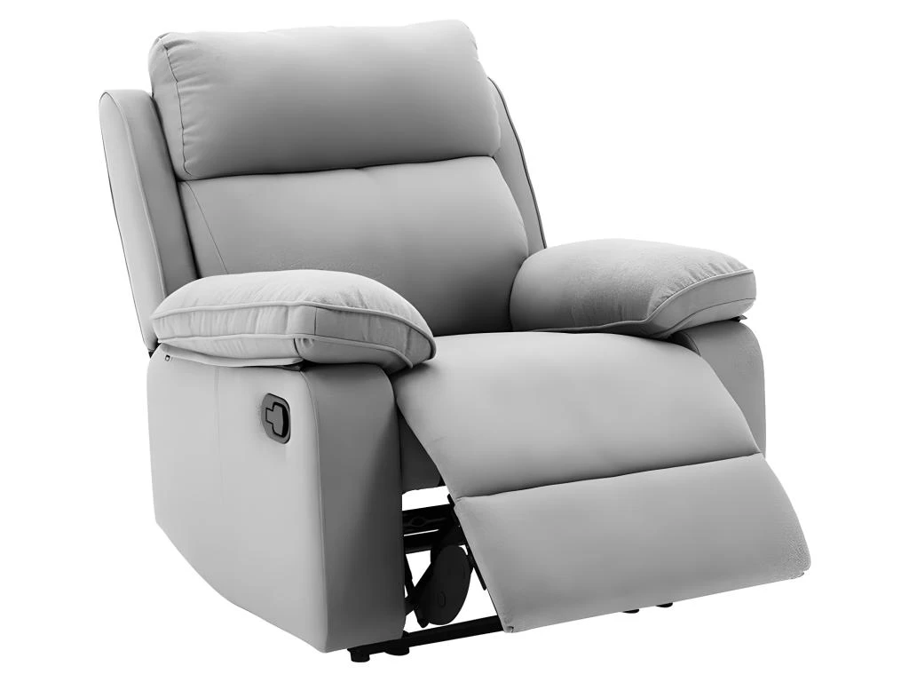 Fauteuil Relax En Tissu Gris Clair LANA – Image 4