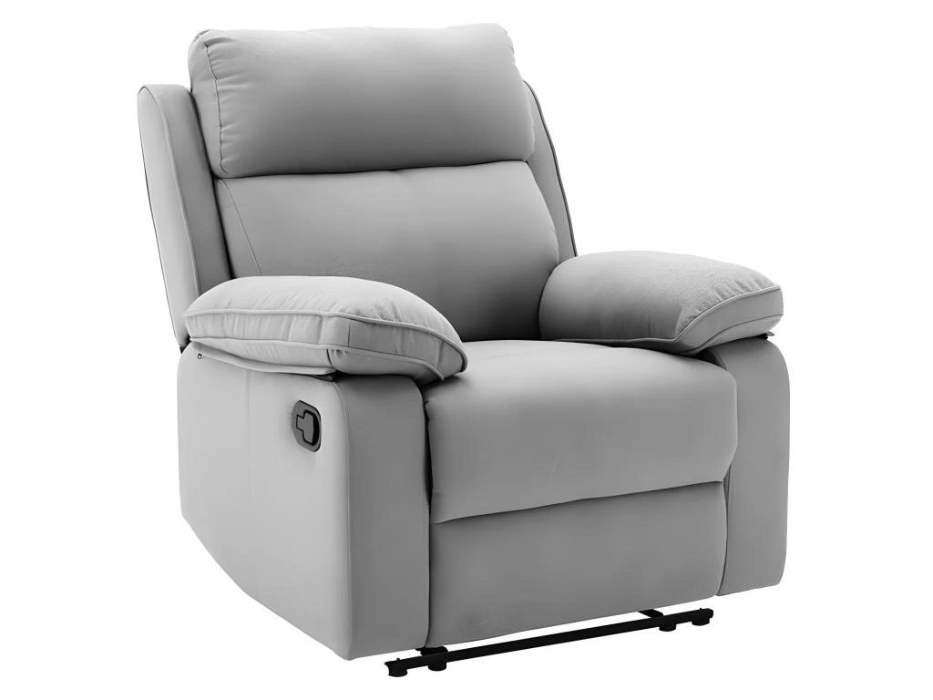 Fauteuil Relax En Tissu Gris Clair LANA – Image 2