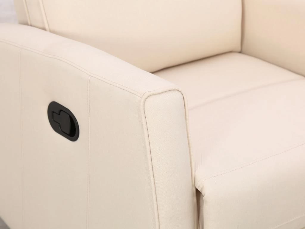Fauteuil Relax En Tissu Crème PRODA – Image 6