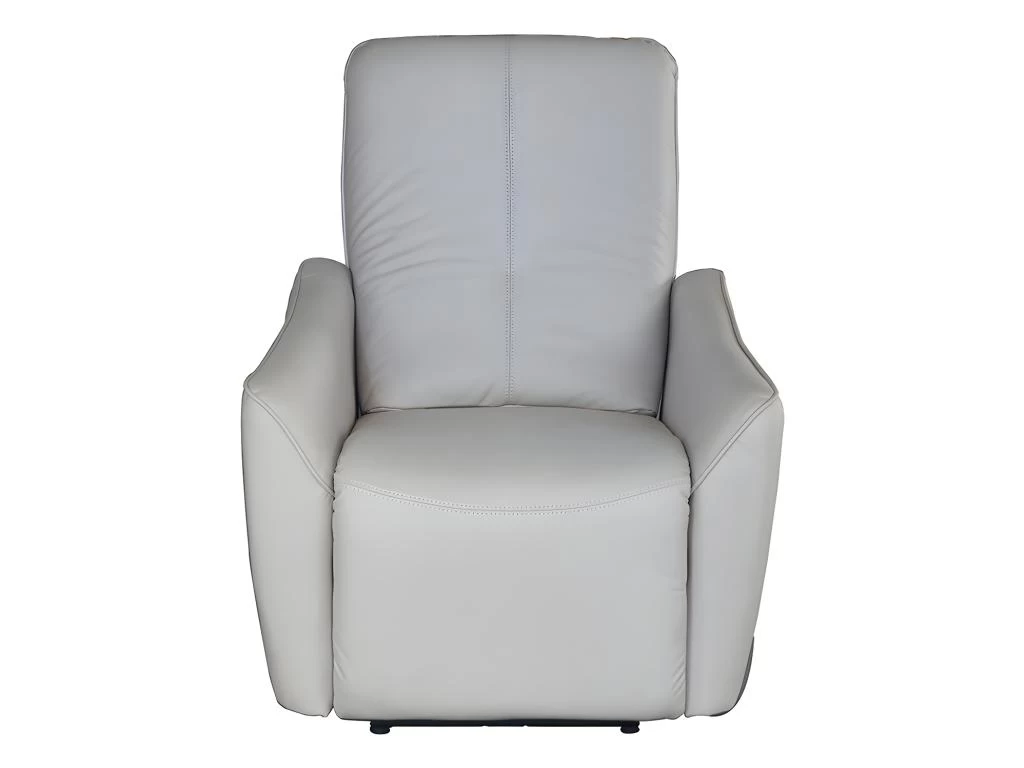 Fauteuil Relax électrique En Tissu Effet Cuir Beige TAODA – Image 6