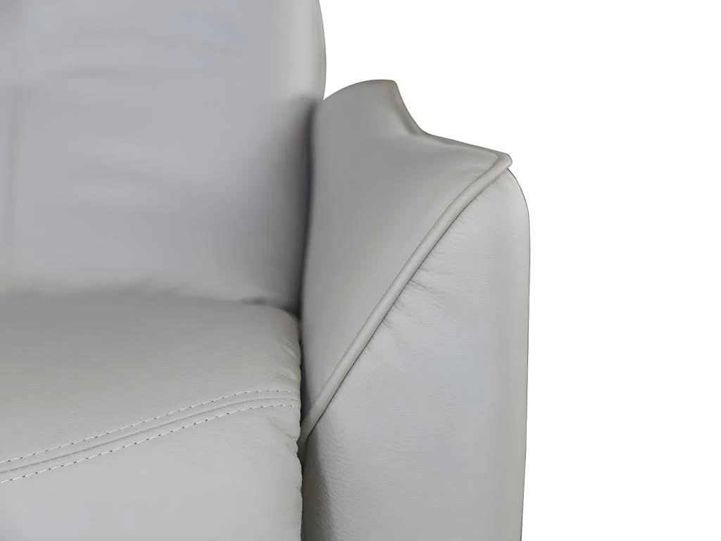 Fauteuil Relax électrique En Tissu Effet Cuir Beige TAODA – Image 3