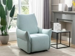 Fauteuil Relax électrique En Tissu Bleu Clair MODOC
