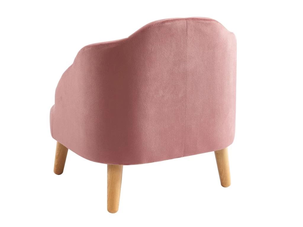 Fauteuil Pour Enfant En Velours Rose COBACA – Image 5