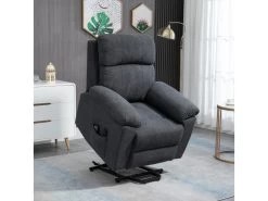 Fauteuil De Massage Fauteuil Releveur électrique Inclinaison Réglable Repose-pied Ajustable Tissu Gris