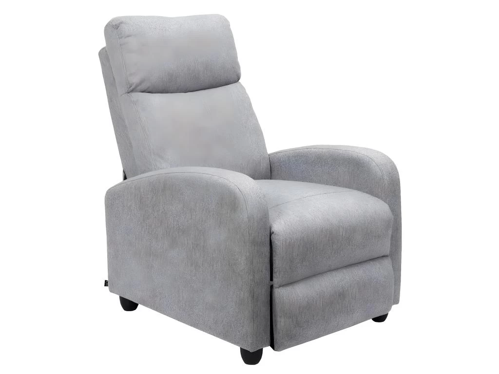 SOFEN - Fauteuil De Relaxation Matelassé Gris Clair