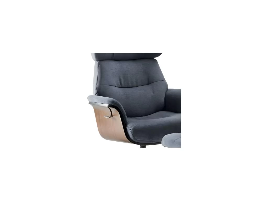 OBANOS - Fauteuil Inclinable + Repose-Pieds Gris Bleu – Image 3
