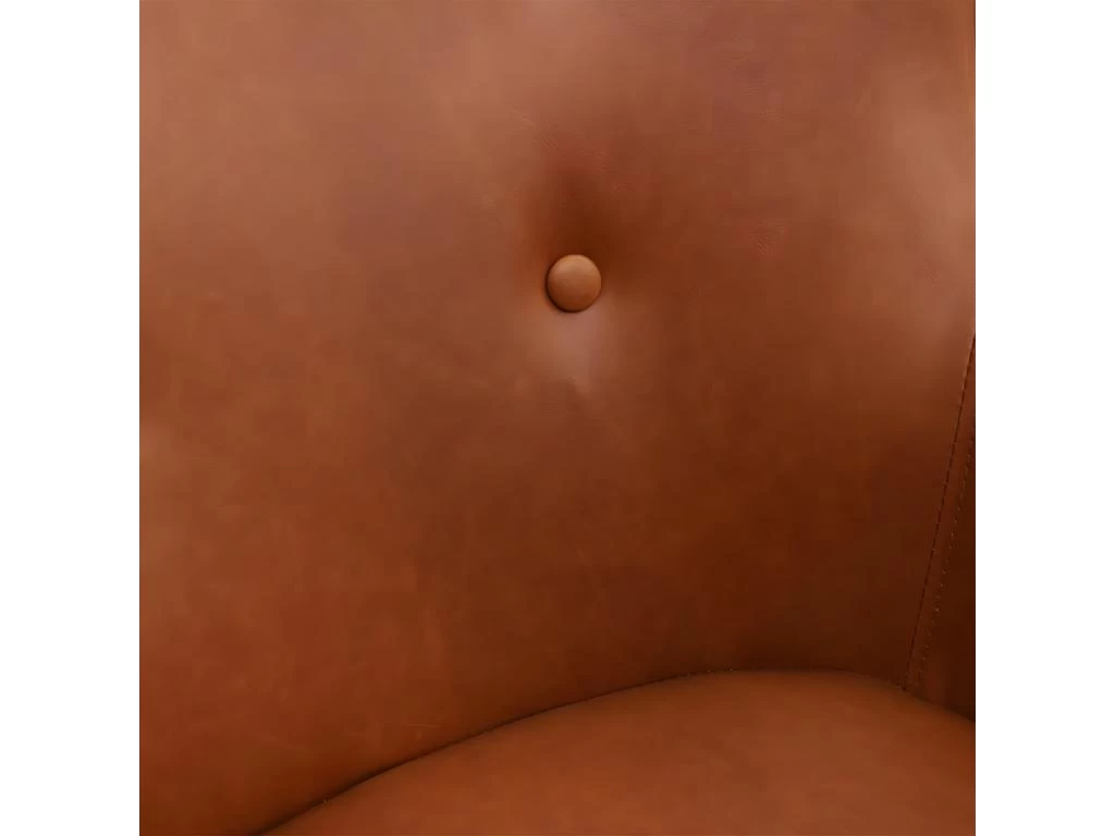 HENYA - Fauteuil Simili Marron Et Piétement Métal Noir – Image 5