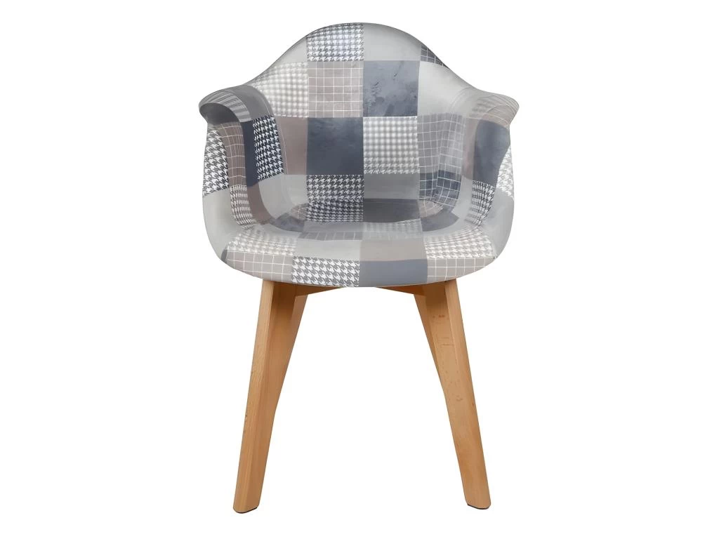Fauteuil Enfant Patchwork Bleu Gris Ostaria - Bleu Gris – Image 2