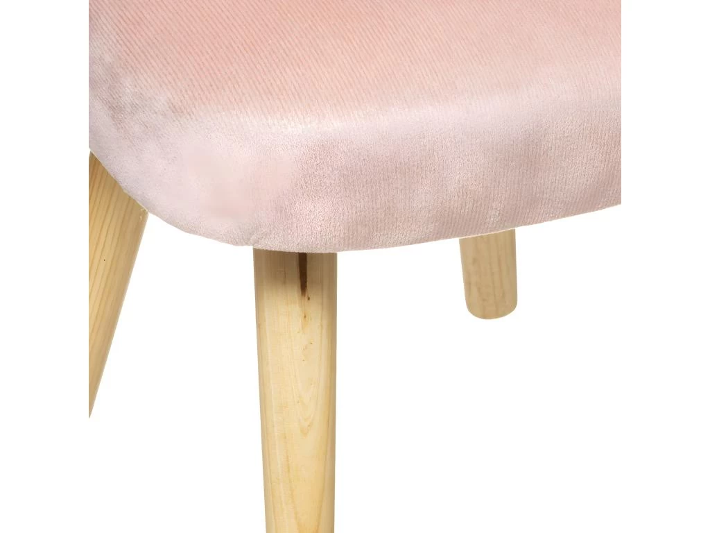 Fauteuil Pour Enfant En Velours Rose Pailleté Et Pieds En Bois De Pin – Image 2