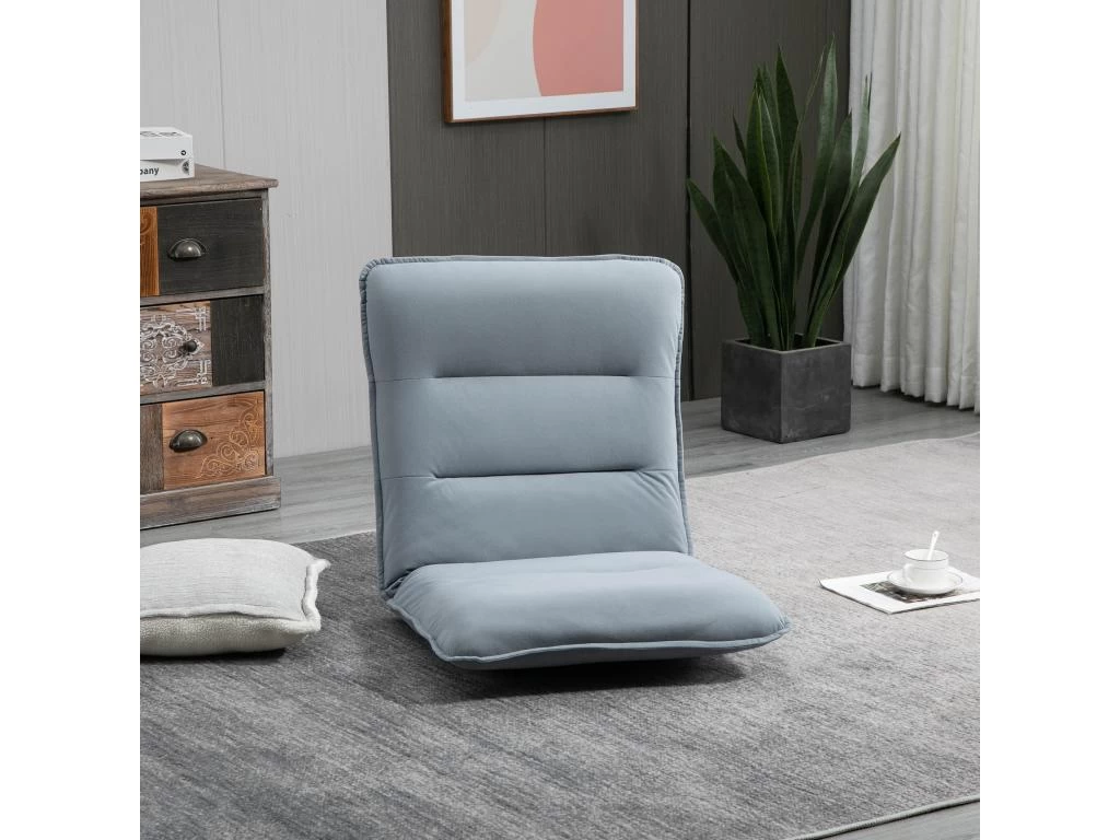Fauteuil Convertible Fauteuil Paresseux Grand Confort Inclinaison Dossier Multipositions 90°-180° Métal Lin Gris Clair