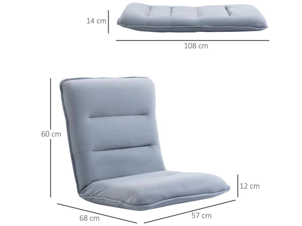 Fauteuil Convertible Fauteuil Paresseux Grand Confort Inclinaison Dossier Multipositions 90°-180° Métal Lin Gris Clair – Image 3