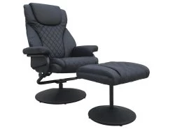 Fauteuil Inclinable Avec Repose Pieds En Fer Noir