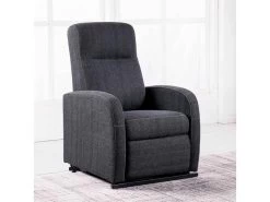 Fauteuil Relax En Tissu Coloris Gris Anthracite - Largeur 70 X Profondeur 77 Cm