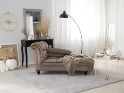 Chaise Longue En Tissu Taupe LORMONT