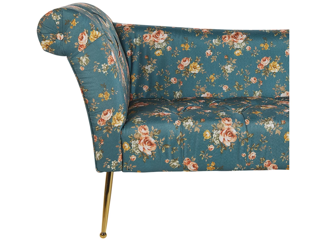 Chaise Longue En Velours à Motif Floral NANTILLY – Image 7