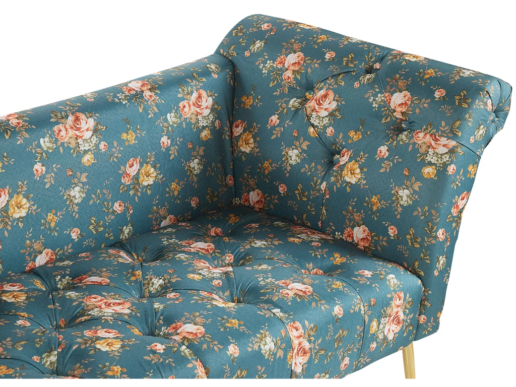 Chaise Longue En Velours à Motif Floral NANTILLY – Image 8