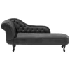 Chaise Longue Chesterfield Grise En Cuir PU NIMES