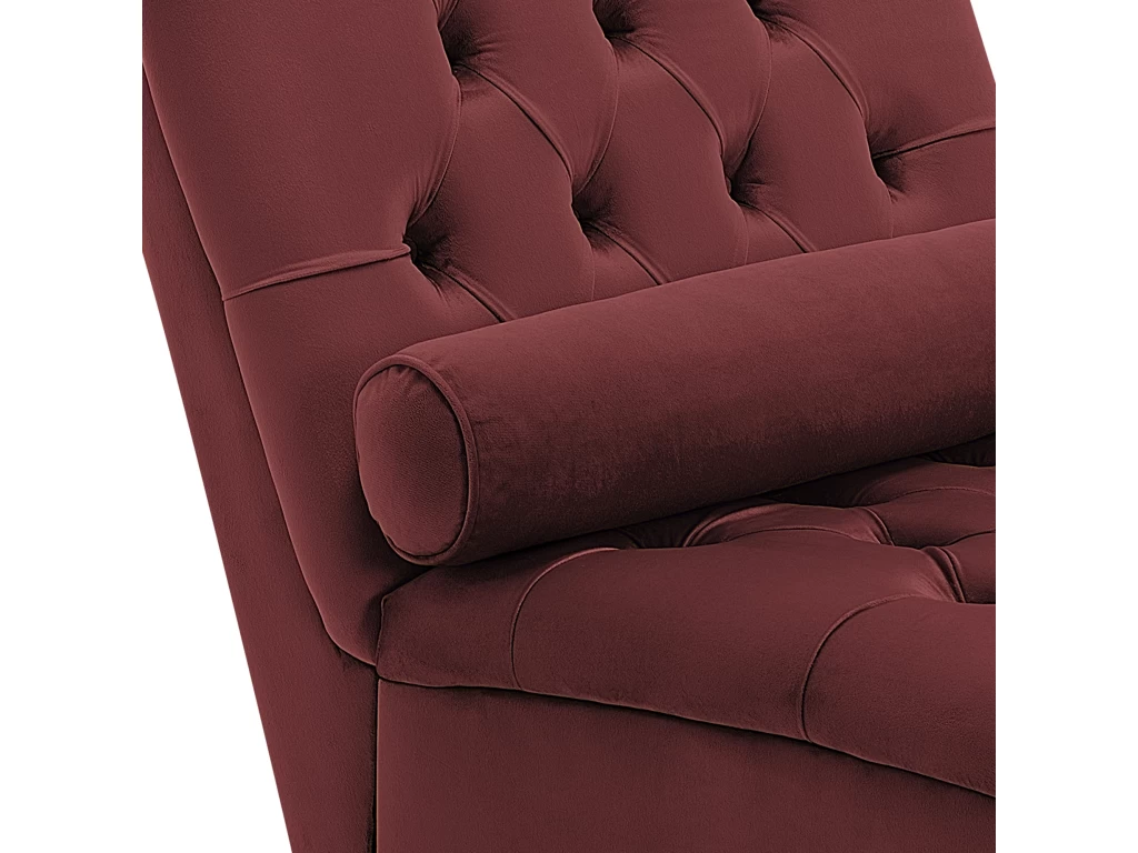 Chaise Longue En Velours Bordeaux MURET – Image 7
