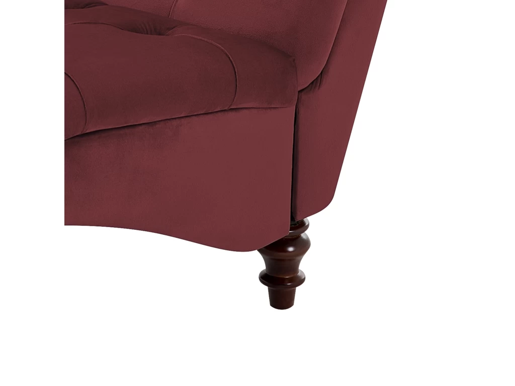 Chaise Longue En Velours Bordeaux MURET – Image 8