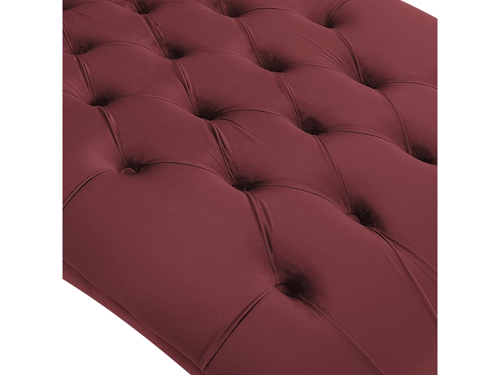 Chaise Longue En Velours Bordeaux MURET – Image 9