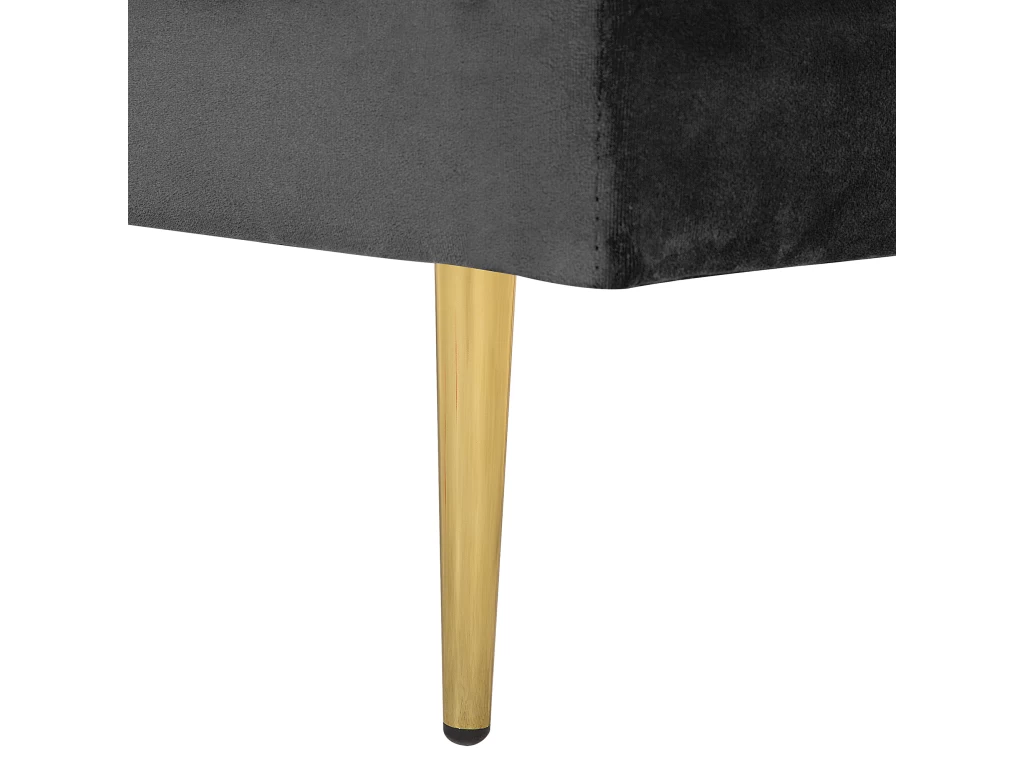 Chaise Longue En Velours Noir Côté Droit MIRAMAS – Image 7