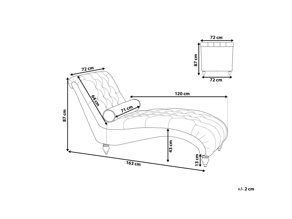 Chaise Longue En Velours Moutarde MURET – Image 3