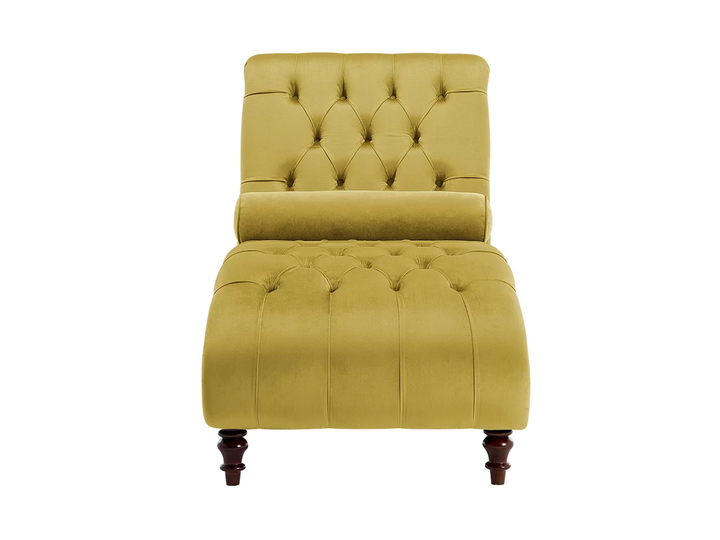 Chaise Longue En Velours Moutarde MURET – Image 5