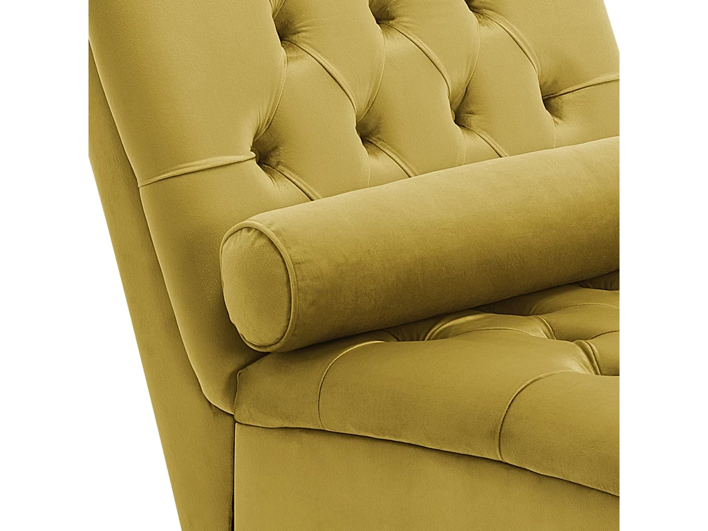 Chaise Longue En Velours Moutarde MURET – Image 7