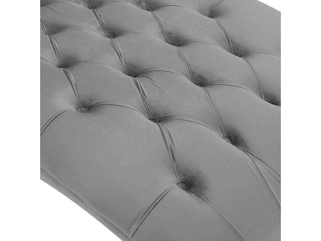 Chaise Longue En Velours Gris Clair MURET – Image 9