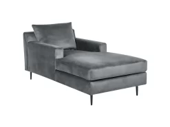 Chaise Longue En Velours Gris GUERET