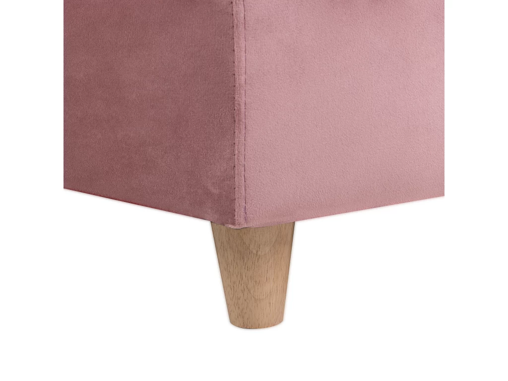 Chaise Longue Côté Gauche En Velours Rose MERI – Image 8