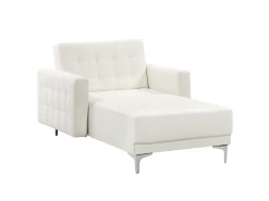 Chaise Longue En Cuir PU Blanc ABERDEEN
