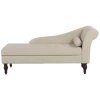 Chaise Longue En Cuir PU Beige Clair Avec Rangement PESSAC