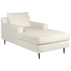 Chaise Longue En Velours Beige GUERET