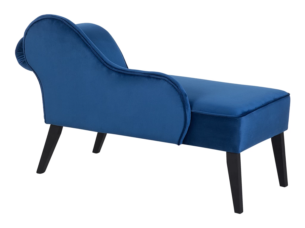 Mini Chaise Longue En Velours Bleu Côté Droit BIARRITZ – Image 5
