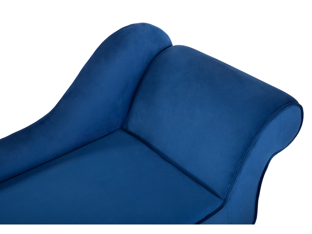 Mini Chaise Longue En Velours Bleu Côté Droit BIARRITZ – Image 6
