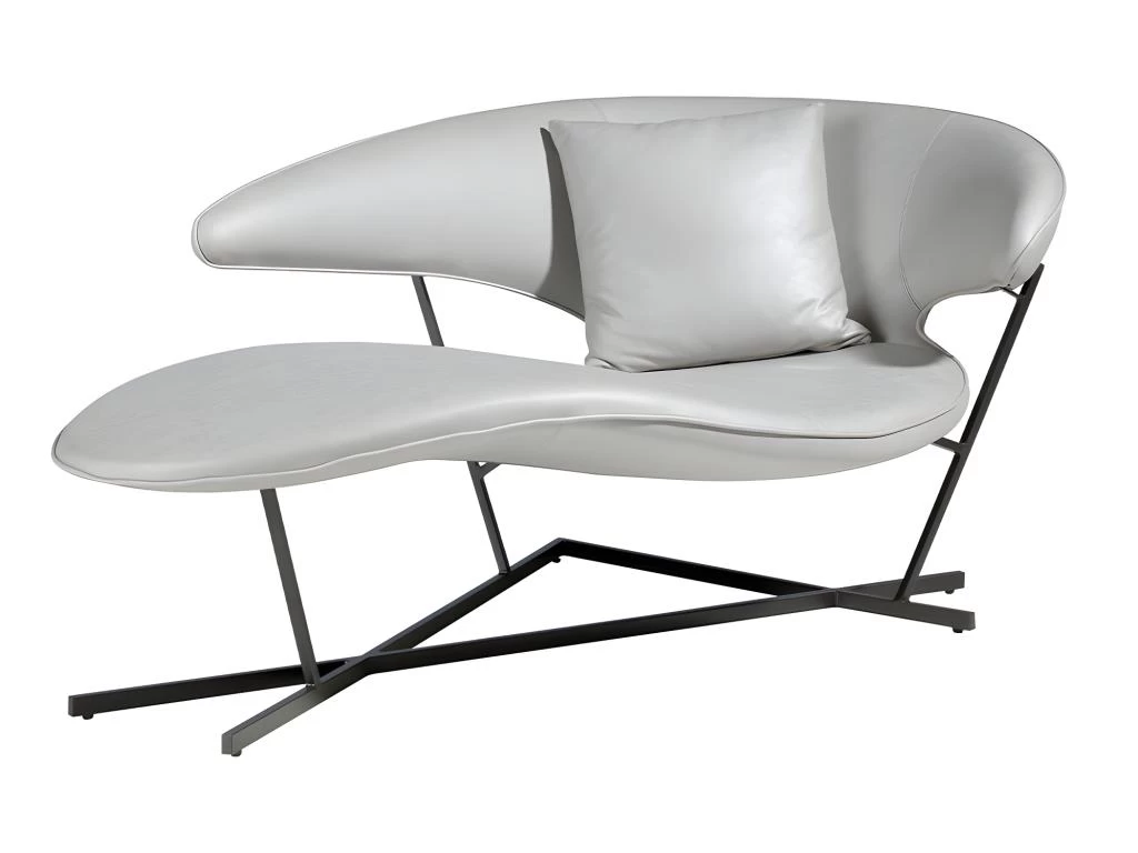 Canapé En Simili-cuir Et Acier Noir 6172 ANGEL CERDA – Image 2