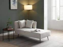 Méridienne Gauche En Tissu Crème NAPASA