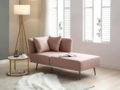 Méridienne Gauche En Tissu Rose NAPASA