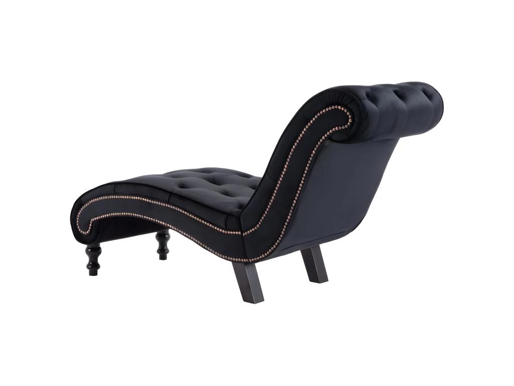 Chaise Longue Noir Velours – Image 5